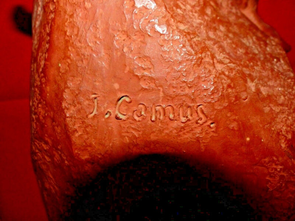 Fauno con cornamusa in terracotta di Jean Marie CAMUS (1877-1955)