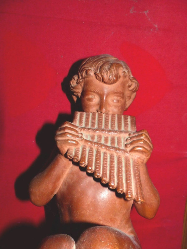 Fauno con cornamusa in terracotta di Jean Marie CAMUS (1877-1955)