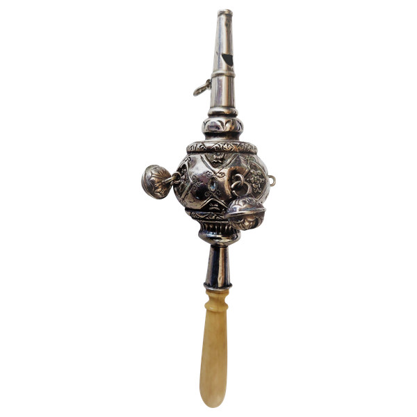 Hochet siffleur en argent d'époque XIXème siècle