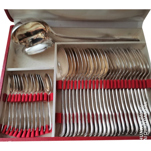 Antique silver-plated household set. Goldsmith's hallmarks on each piece.