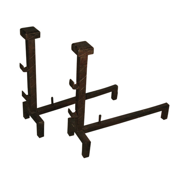 Coppia di candelabri in ferro battuto di epoca Art Déco