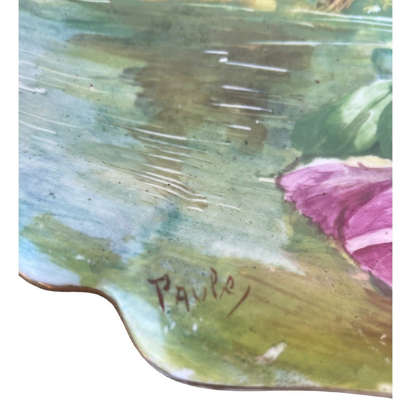 Plateau en Porcelaine de Limoges - Vieux Paris - Marque Guérin - 1900