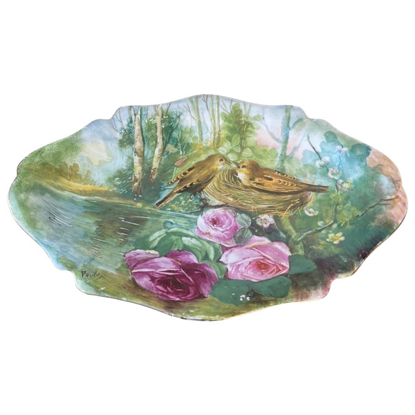 Plateau en Porcelaine de Limoges - Vieux Paris - Marque Guérin - 1900