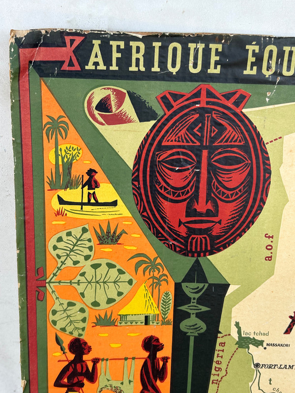 Alain Cornic - Anciennement Affiche De L’afrique équatoriale Française Vers 1950 