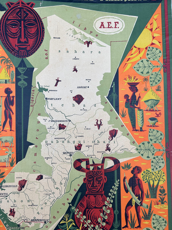 Alain Cornic - Anciennement Affiche De L’afrique équatoriale Française Vers 1950 