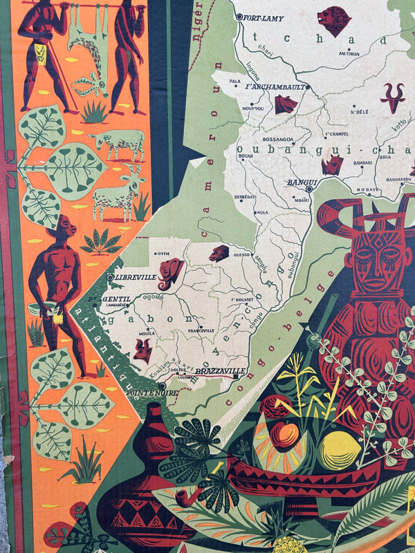 Alain Cornic - Anciennement Affiche De L’afrique équatoriale Française Vers 1950 