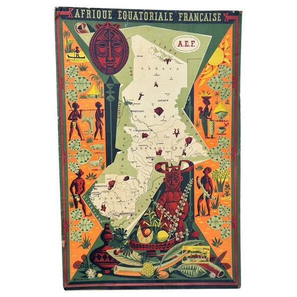 Alain Cornic - Anciennement Affiche De L’afrique équatoriale Française Vers 1950 