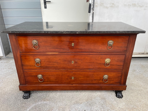 Empire period Retour D'egypte chest of drawers Pied Griffe Mahogany