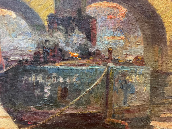 Marcel Thibault - The Pont Marie in Paris Oil on Canvas