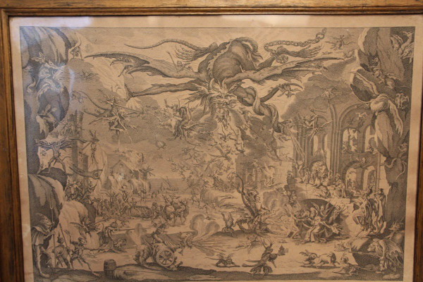 Radierung Von Jacques Callot XVIIIeme Die Versuchung des Heiligen Antonius