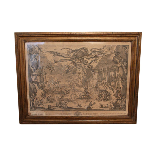 Radierung Von Jacques Callot XVIIIeme Die Versuchung des Heiligen Antonius