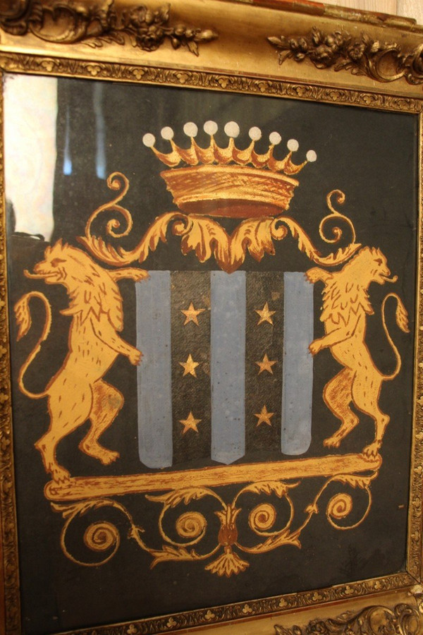 Gerahmtes Wappen aus dem 19. Jahrhundert