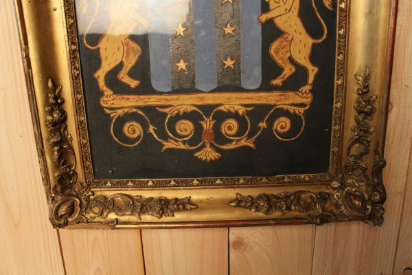 Gerahmtes Wappen aus dem 19. Jahrhundert
