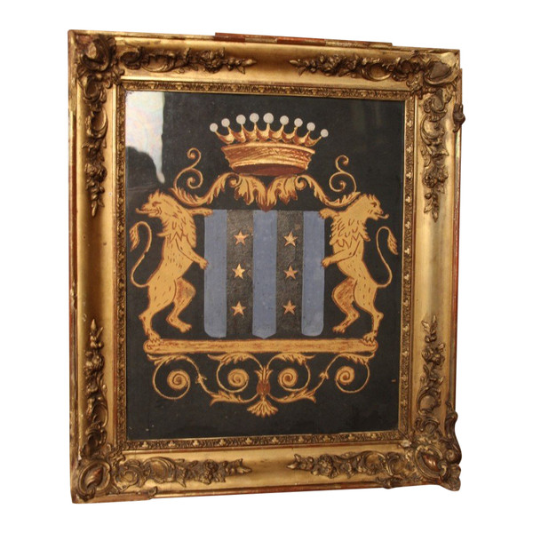 Gerahmtes Wappen aus dem 19. Jahrhundert