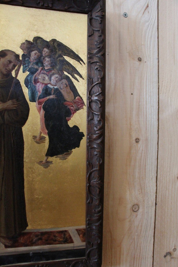 Tableau De Saint François d'Assise Avec Des Anges d'Apres Sandro Botticelli
