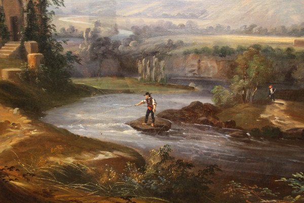 Grande dipinto di paesaggio romantico del XIX secolo