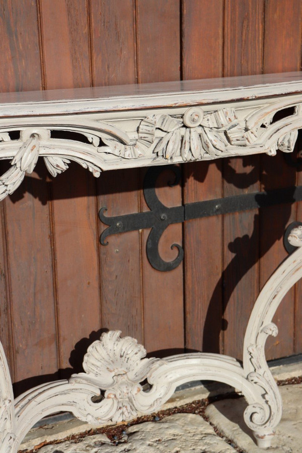 Console in stile di transizione Rechampi XIX secolo