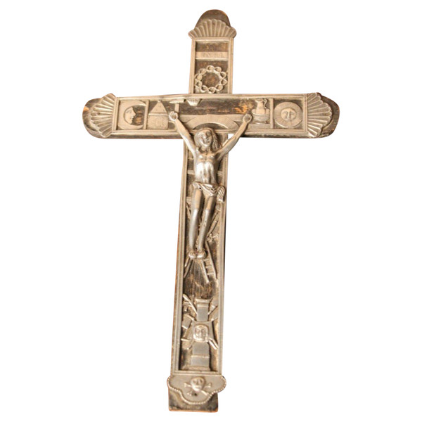 Croce in argento massiccio del XIX secolo