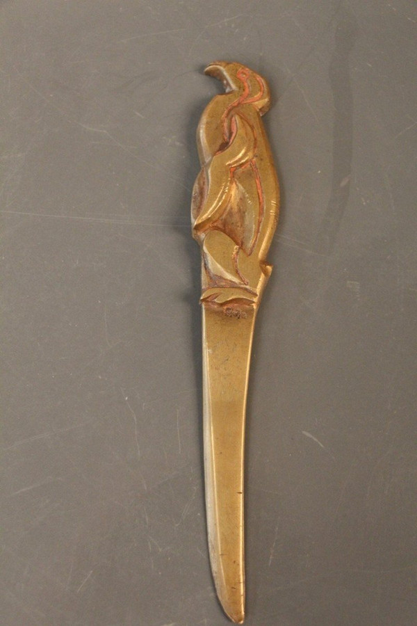 Ouvre Lettre En Bronze Signé Aristide Colotte