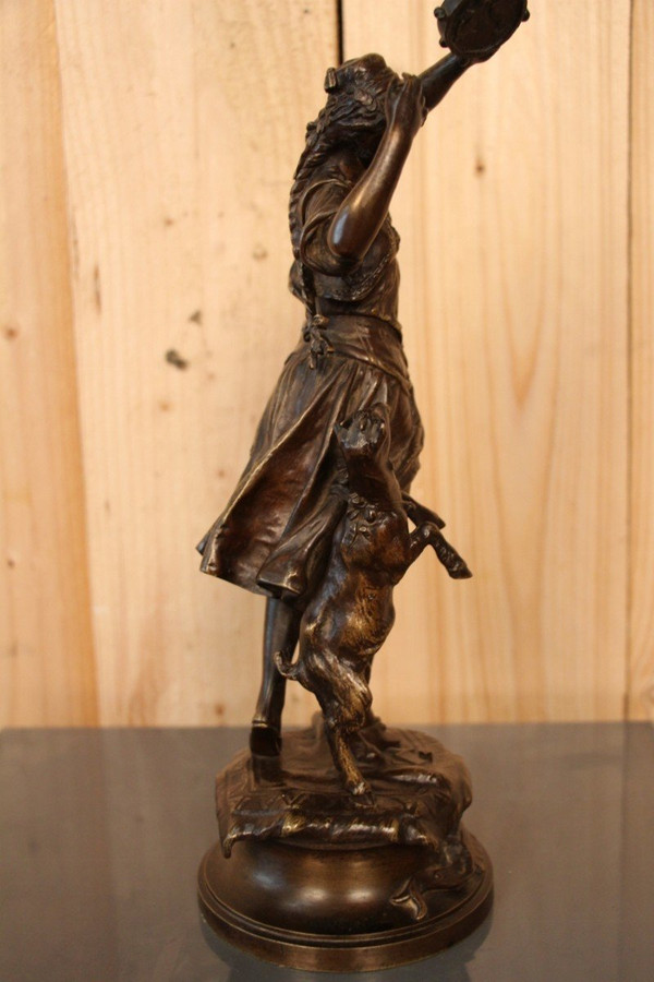 Esmeralda in bronzo di Adrien Etienne Gaudez XIX secolo