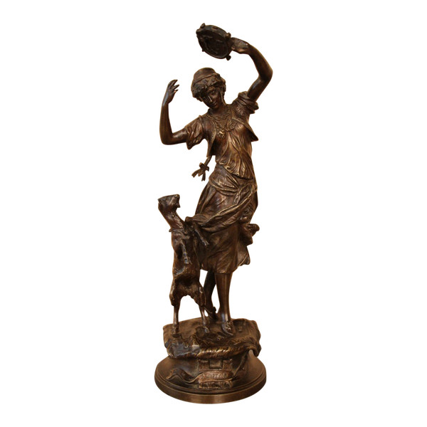 Esmeralda in bronzo di Adrien Etienne Gaudez XIX secolo