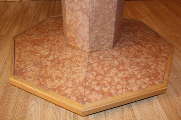 Large Marble Veneer Dining Table and Pedestal Table