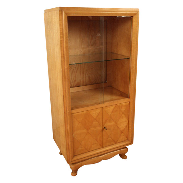 Wavy Sycamore Art Deco Display Case