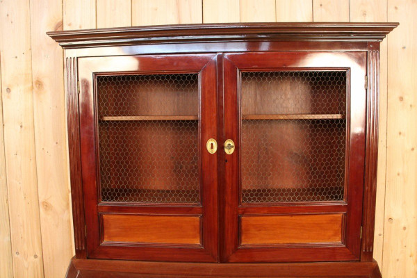 Scriban Bookcase In Solid Mahogany, 18th Century, Louis XVI, Port Furniture