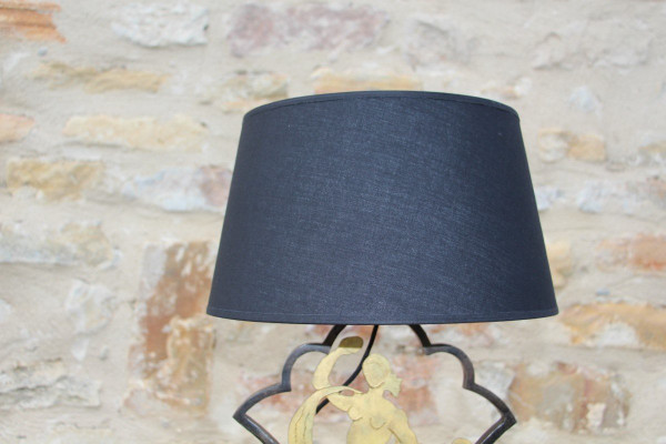 Lampe De Edgar Brandt En Fer Forgé Art Déco