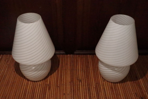 Pair Of Signed Murano Glass Lamps