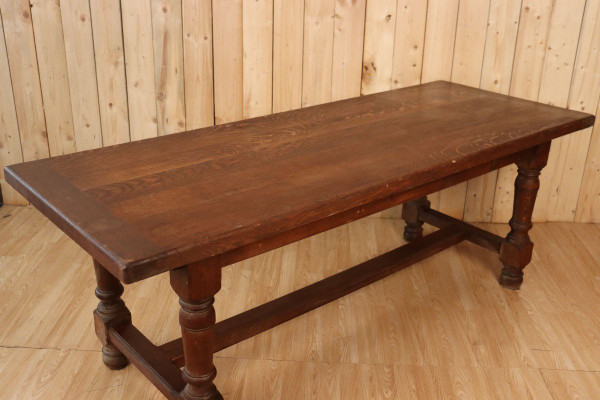 Large Farm Table In Solid Medium Oak