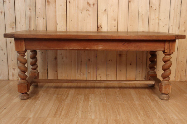 Grande Table De Ferme Pieds Torsadé