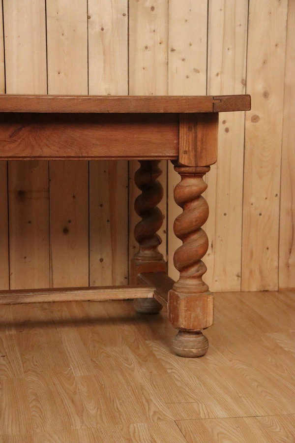 Grande Table De Ferme Pieds Torsadé