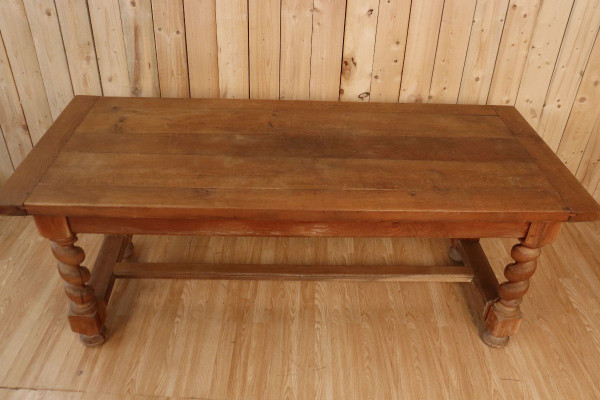 Grande Table De Ferme Pieds Torsadé