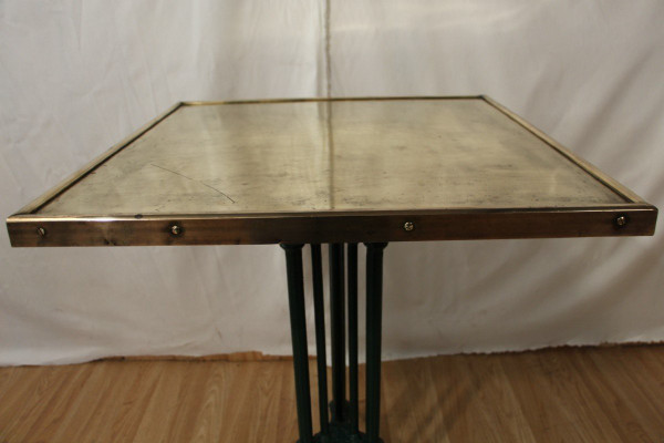 Table Bistrot Début XXème , Plateau En Laiton