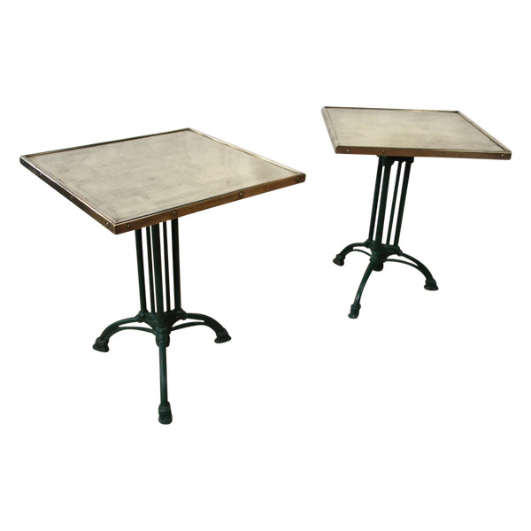 Table Bistrot Début XXème , Plateau En Laiton