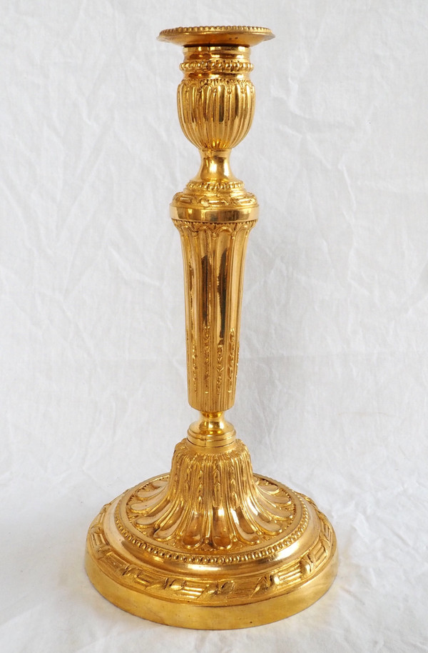 Pair of important Louis XVI ormolu candlesticks - 30cm