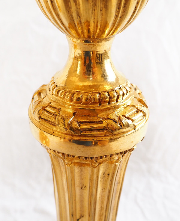 Pair of important Louis XVI ormolu candlesticks - 30cm