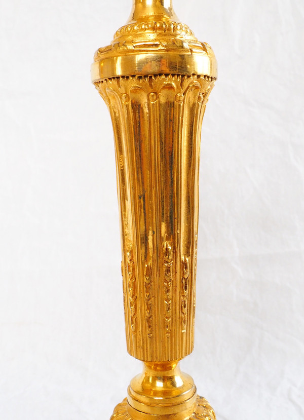 Pair of important Louis XVI ormolu candlesticks - 30cm