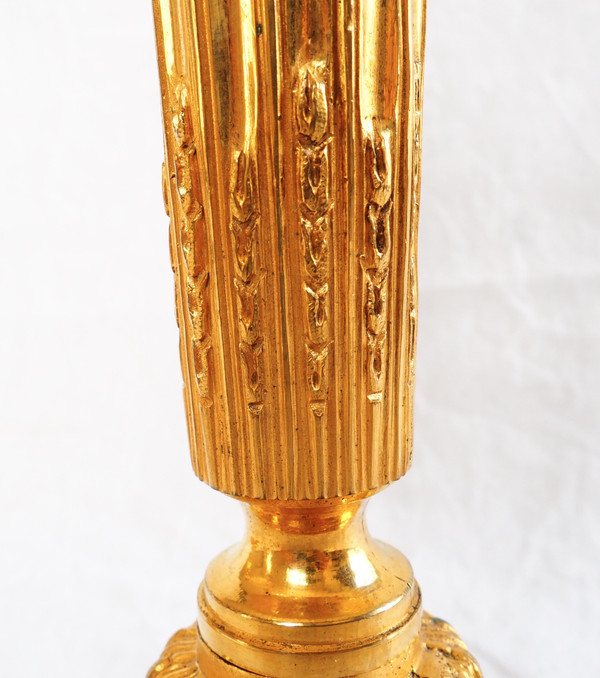 Pair of important Louis XVI ormolu candlesticks - 30cm