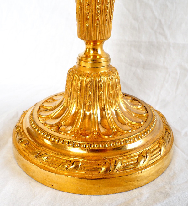 Pair of important Louis XVI ormolu candlesticks - 30cm