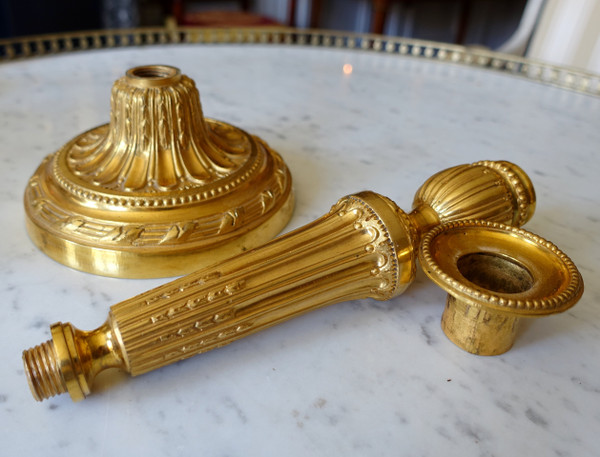 Pair of important Louis XVI ormolu candlesticks - 30cm