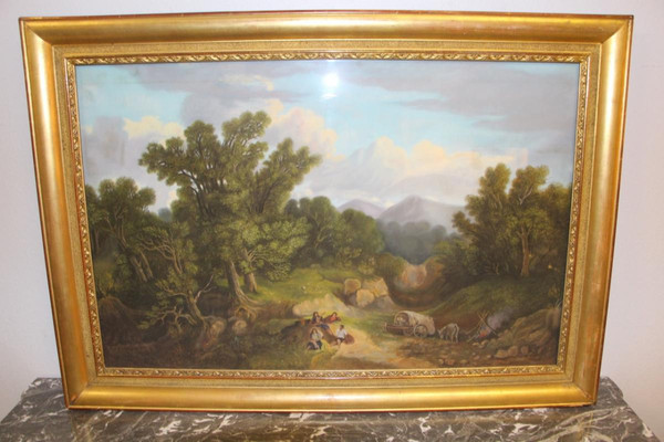 Paire De Grands Pastels XIX Eme