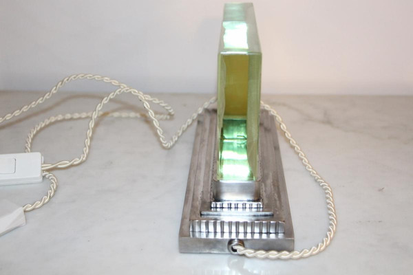 Lampe En Verre Et Fer Forge Muller Lunéville