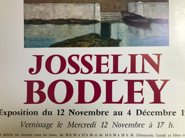 Affiche Josselin Bodley Galerie Bernheim-Jeune Paris 1969