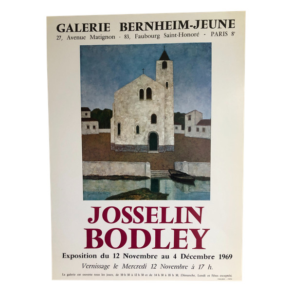 Affiche Josselin Bodley Galerie Bernheim-Jeune Paris 1969