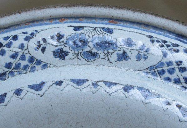 Saint Cloud earthenware dish, late 17th century.