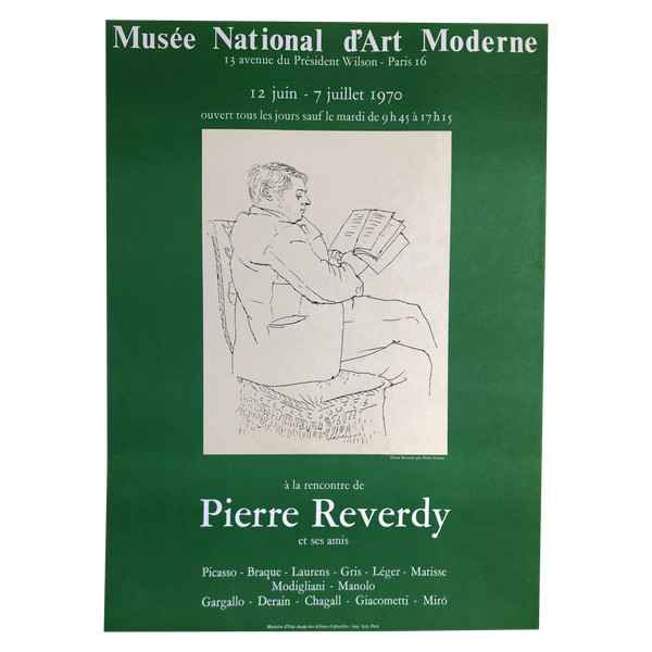 Affiche Picasso, Pierre Reverdy et ses amis Musée national d'art moderne Paris 1970