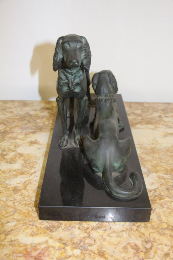 Bronzo con levrieri Art Déco 