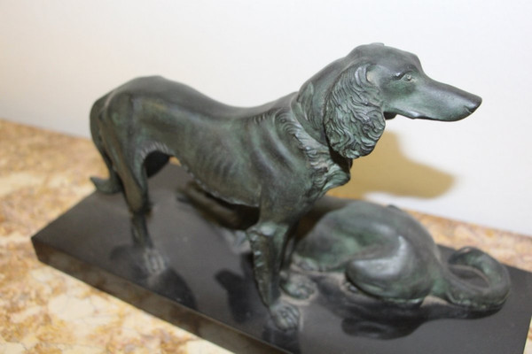 Bronzo con levrieri Art Déco 